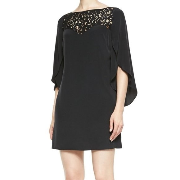 Milly Kiera Butterfly-Sleeve Dress - Black, Size 2
